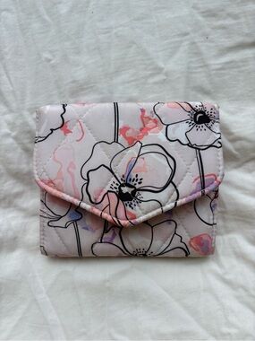 Vera Bradley Performance Twill RFID Riley Compact Trifold Wallet - Pink Floral